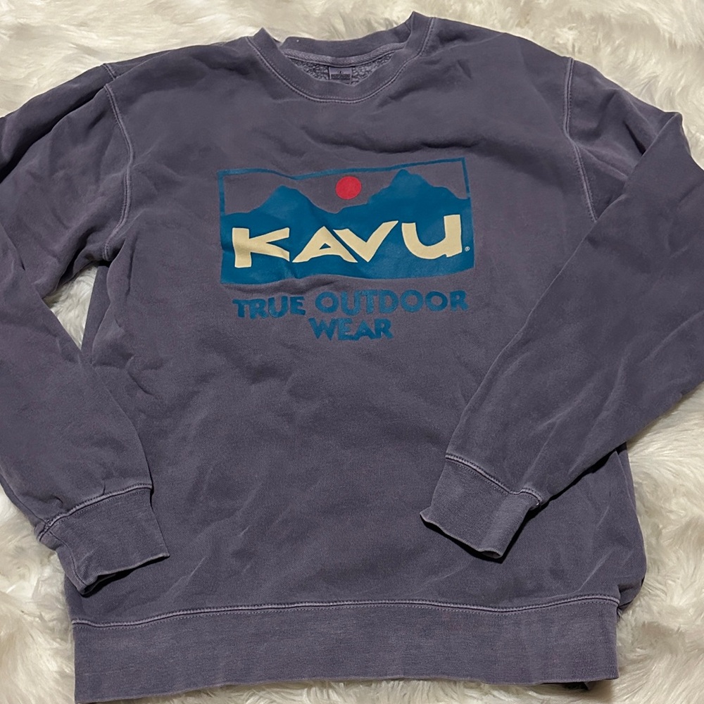 Kavu Purple Crewneck Sweatshirt with Blue and Red Logo
